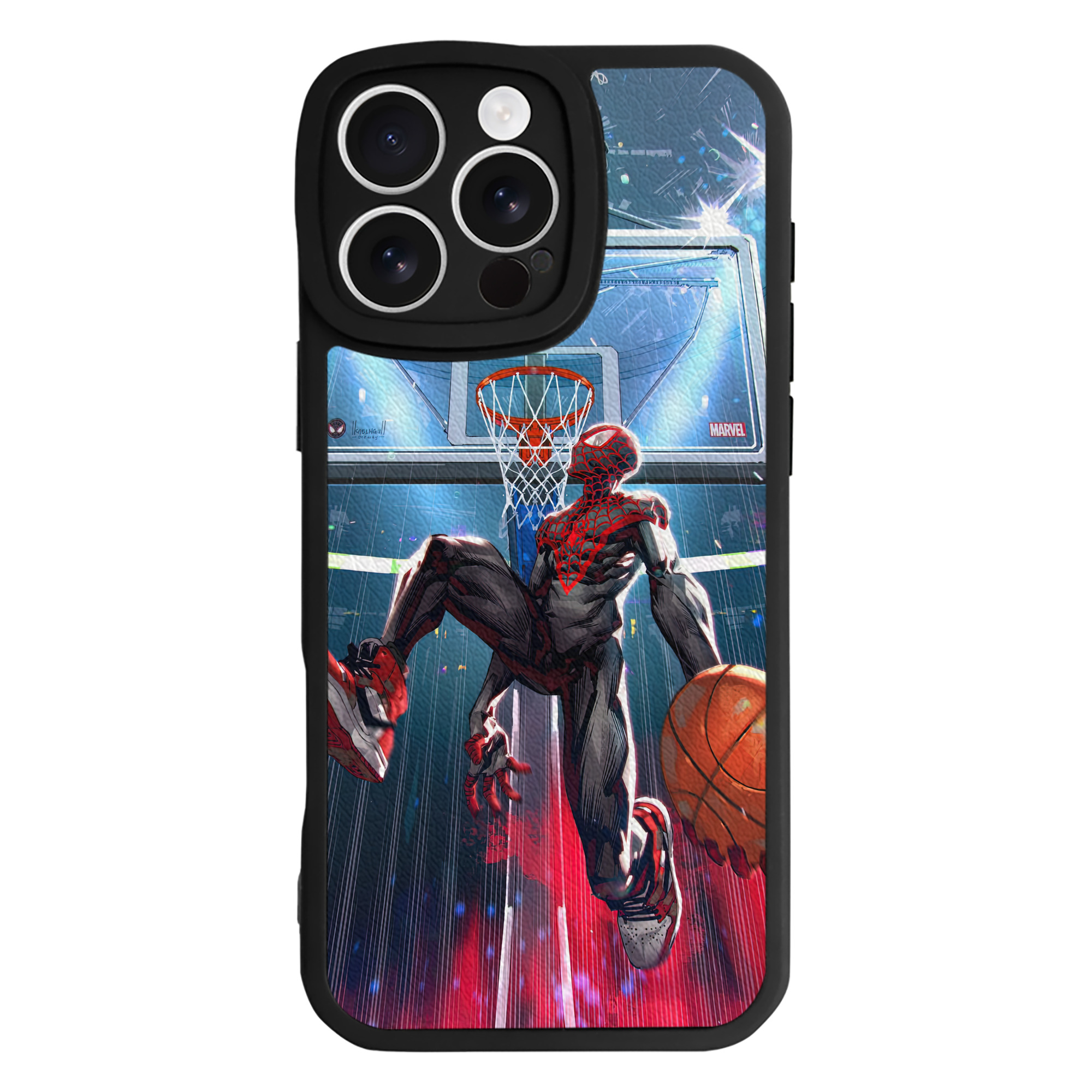 Spider Man スパイダーマン 【iPhone 16シリーズ対応】シリコンスマホケース（レザー調） 材質：シリコン